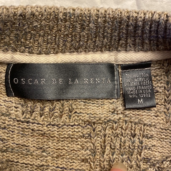 Vintage Oskar De La Renta Men's Sweater SZM made in USA Dadcore/Grampacore Cosby - Picture 3 of 9
